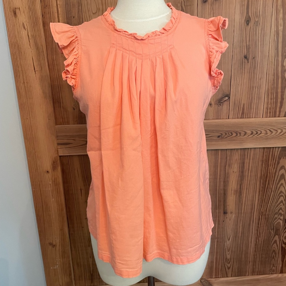 Peach Pleat Front Tank